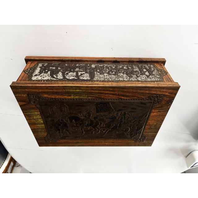 Brown Large Antique Embossed Case, 1890s For Sale - Image 8 of 18