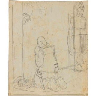 Gabriele Galantara, The Prayer, 1908, Modern Pencil on Paper For Sale
