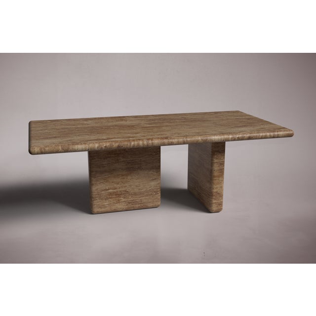 Modern Forma Rectangular Noche Travertine Dining Table 60" For Sale - Image 3 of 3