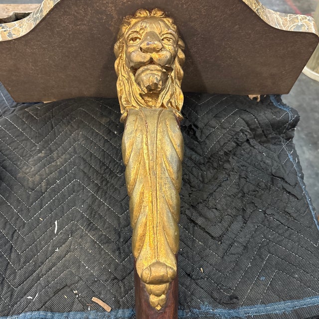 Faux Marble Console Bracket With Decorative Single Lion Leg For Sale - Image 4 of 11