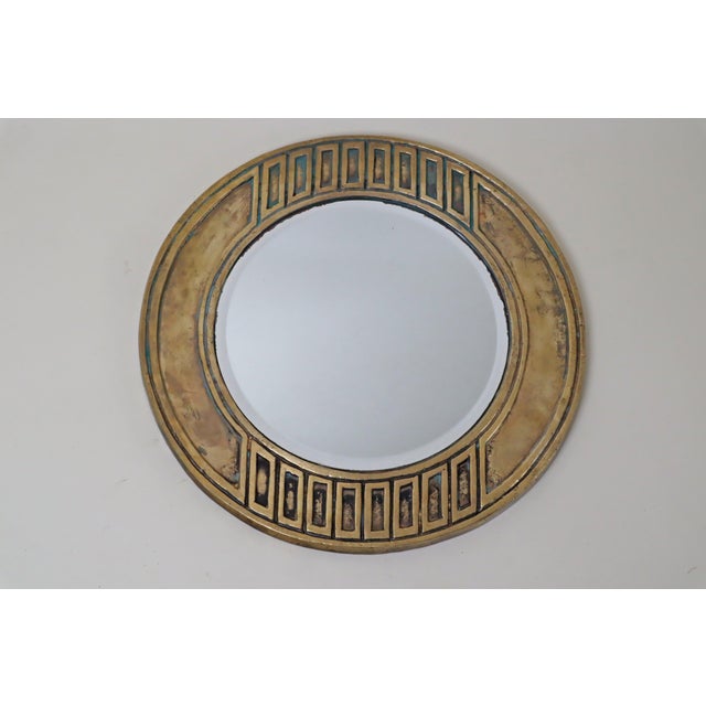 Mid-Century Modern Brass Round Wall Mirror, Italy, 1960s For Sale - Image 6 of 15