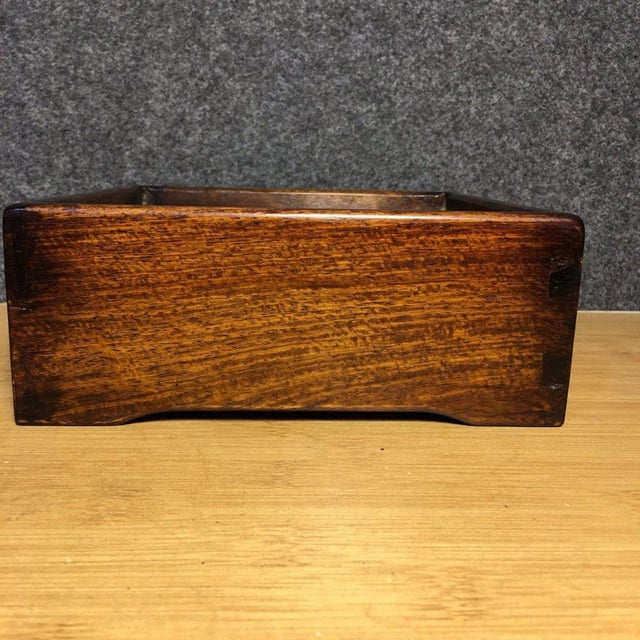 Vintage Rosewood Desk Organizer Box With Dual Drawers and Tray Top For Sale - Image 4 of 9