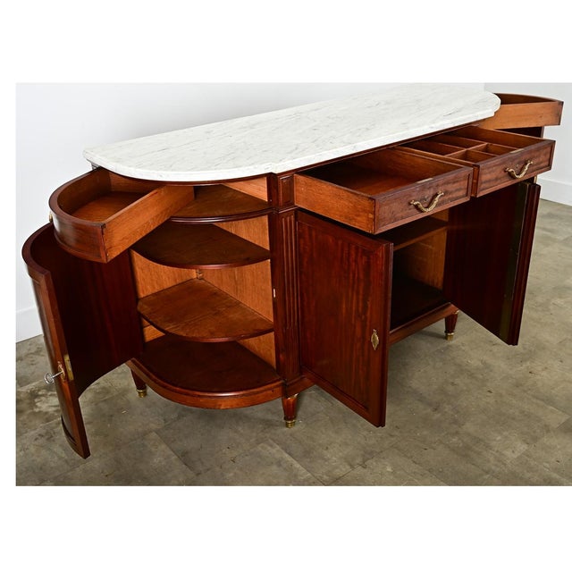 Wood French 19th Century Louis XVI Style Demilune Enfilade For Sale - Image 7 of 11