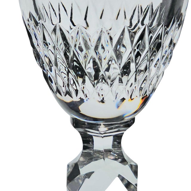 Transparent Late 20th Century Waterford Cherished Moments Platinum Rim Crystal Champagne Flutes, Pair For Sale - Image 8 of 13