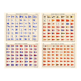 Original Lloyd's Register of Yachts "Private Signals of Yachtsmen" Reference Pages – Set of 4 – Year 1947 Group H For Sale