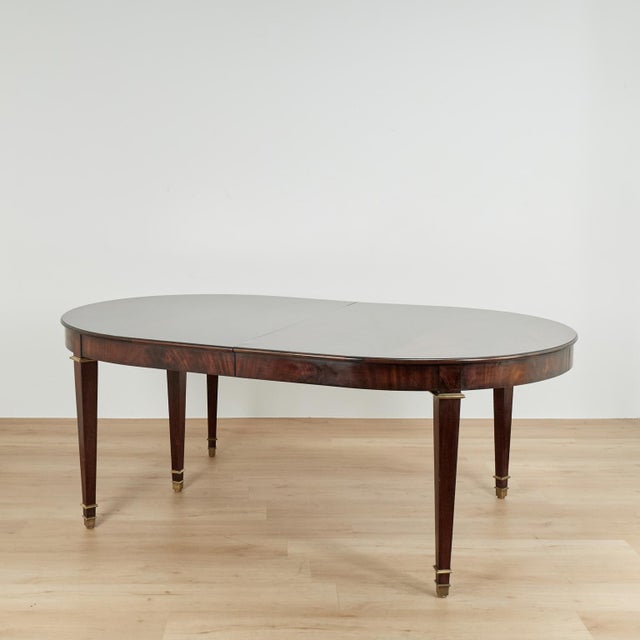 Large Louis XVI Style Flame Mahogany Extendable Dining Table For Sale - Image 12 of 18