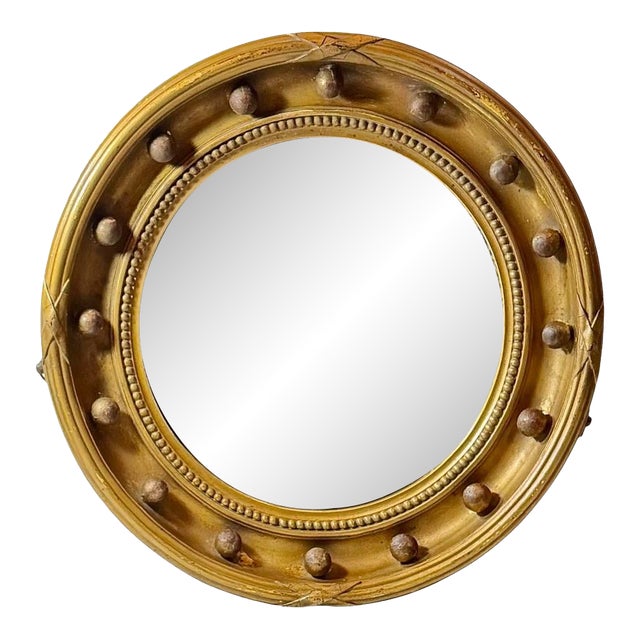 English Regency Round Convex Mirror For Sale