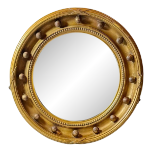 English Regency Round Convex Mirror