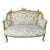 French Style Light Blue Sofa With Gold Details For Sale