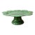 Bordallo Pinheiro Rabbit Green Majolica Pedestal Cake Stand / Platter — 13” For Sale
