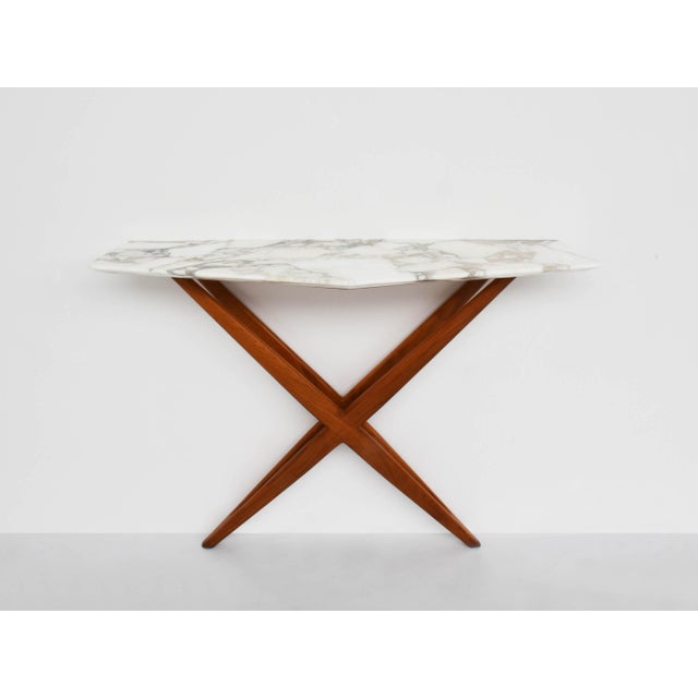 Console Table in Fruit Wood and Marble from Studio BBPR Milano, 1958 For Sale - Image 12 of 12