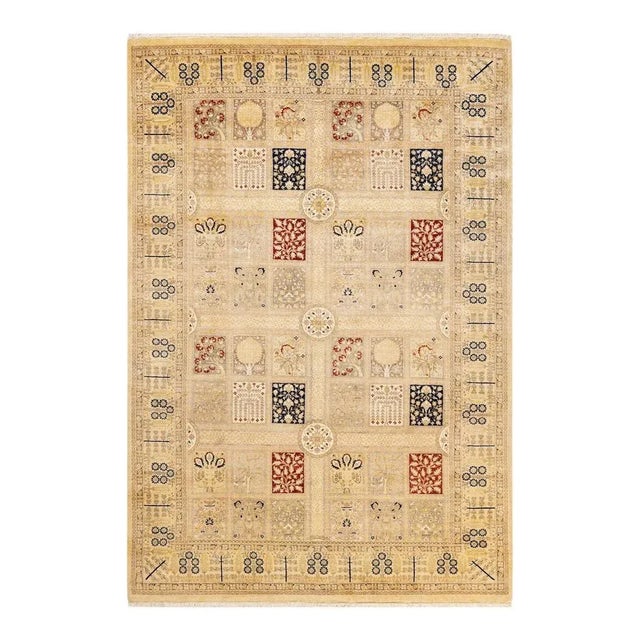 Ivory Mogul, One-of-a-Kind Hand-Knotted Area Rug in Ivory, 6' 2" x 9' 0" For Sale - Image 8 of 8