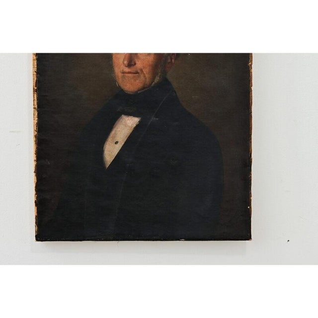 A fabulous oil on canvas portrait of a distinguished gentleman in period attire, circa 1790. The historic age of the work...