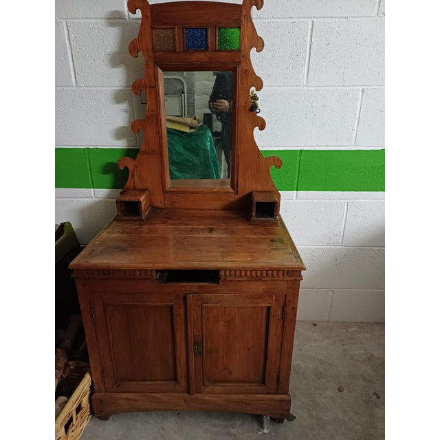 Vintage Dressing Table in Cherry Wood, 1890s For Sale - Image 9 of 11