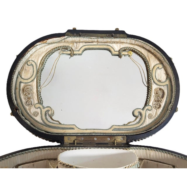 XXL Antique French Ebony Napoleon III Bronze & Sevres Plaque Vanity Jewelry Box For Sale - Image 11 of 15