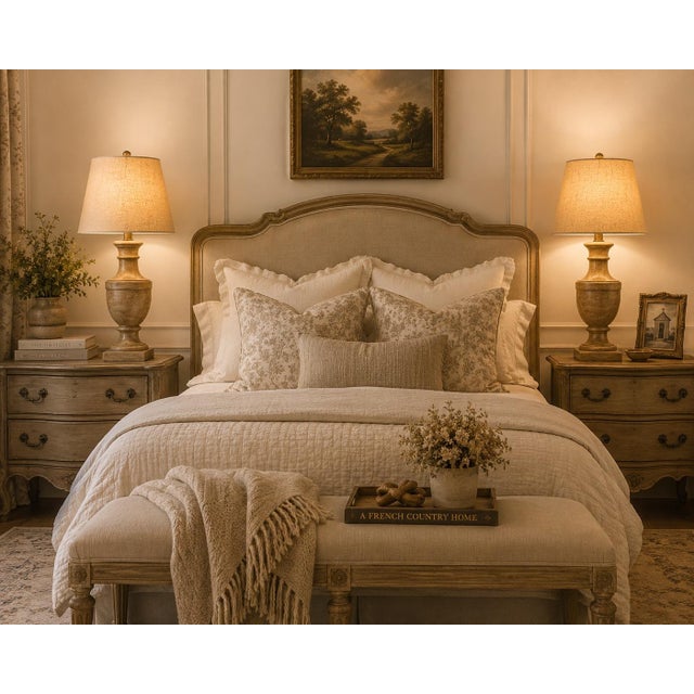 French Country Late 20th Century Belgian French Country Weathered Wood Turned Table Lamps - a Pair For Sale - Image 3 of 4