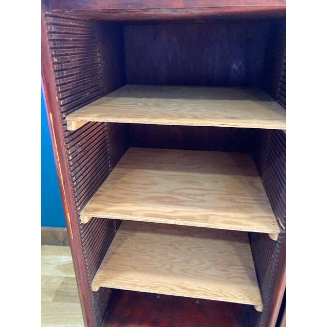 Wood 1914 Antique Spinning Wood Record or Phonograph Cabinet For Sale - Image 7 of 11