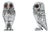 Elizabeth II English Silver Owl Salt Shakers by Richard Comyns, London, 1967, Set of 2 For Sale