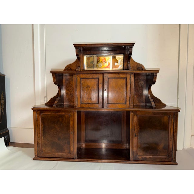Antique Victorian English Wall Cabinet or Hutch With Burled Wood For Sale - Image 9 of 11