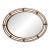 Hollywood Regency Oval Wall Mirror With Brass Accents For Sale