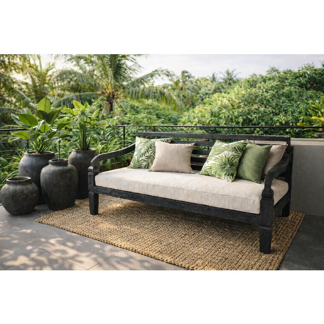 Simple Modern Black Teak Twin Daybed For Sale - Image 4 of 4