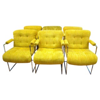 Milo Baughman Chrome Dining Chairs - Set of 6 For Sale
