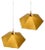 Belgian Brass Umbrella Shaped Pendant Lamps, 1970s, Set of 2 For Sale