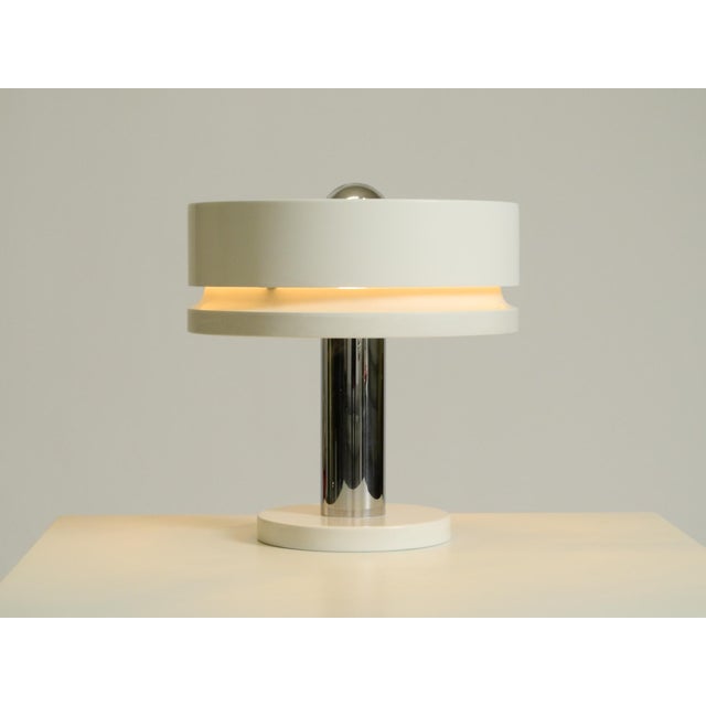White Space Age White Metal Table Lamp by Kaiser Leuchten, 1960s For Sale - Image 8 of 18