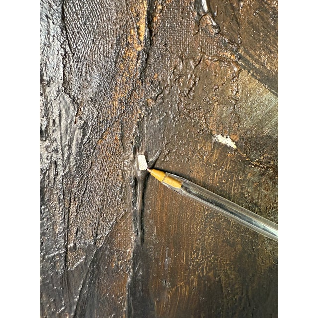 1970s Mid-Century Mixed Media Abstract Expressionist Acrylic Paint on Masonite, Framed For Sale - Image 11 of 12