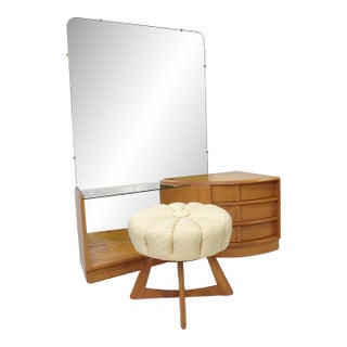 Sculptura Heywood Wakefield Champaign Vanity Set M776 For Sale