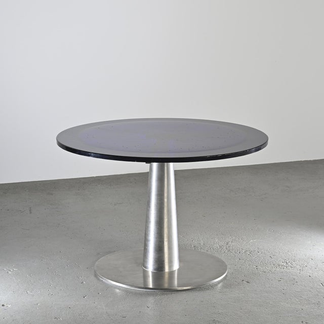 1990s Glass and Steel Dining Table by Perrin & Perrin, 1990 For Sale - Image 5 of 11
