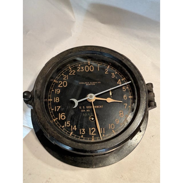 Chelsea 6" Marine Mechanical 24 Hour Ships Clock For Sale - Image 9 of 9