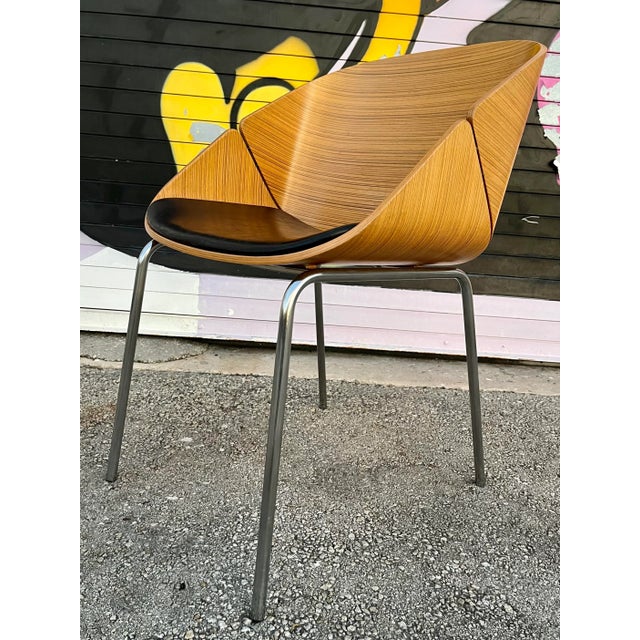 Wood Set of Four Early 21st Century Babà Lounge/ Dining Chairs by Plank Furniture Italy. For Sale - Image 7 of 12