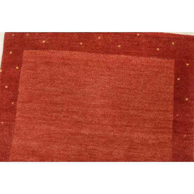 Gabbeh Runner 2’7” X 8’2” Red Wool Contemporary Hand-Knotted Oriental Rug For Sale In Philadelphia - Image 6 of 13