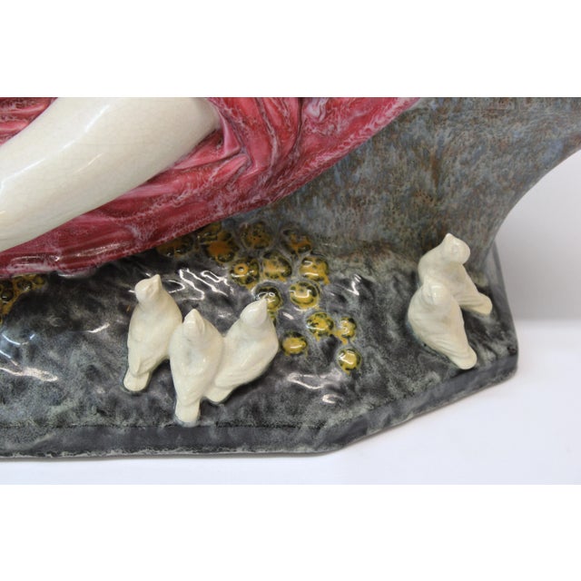 Mid 20th Century Art Deco Glazed Ceramic Female Nude Sculpture For Sale - Image 5 of 6