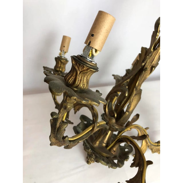 French 18th Century French Bronze Chandelier For Sale - Image 3 of 11