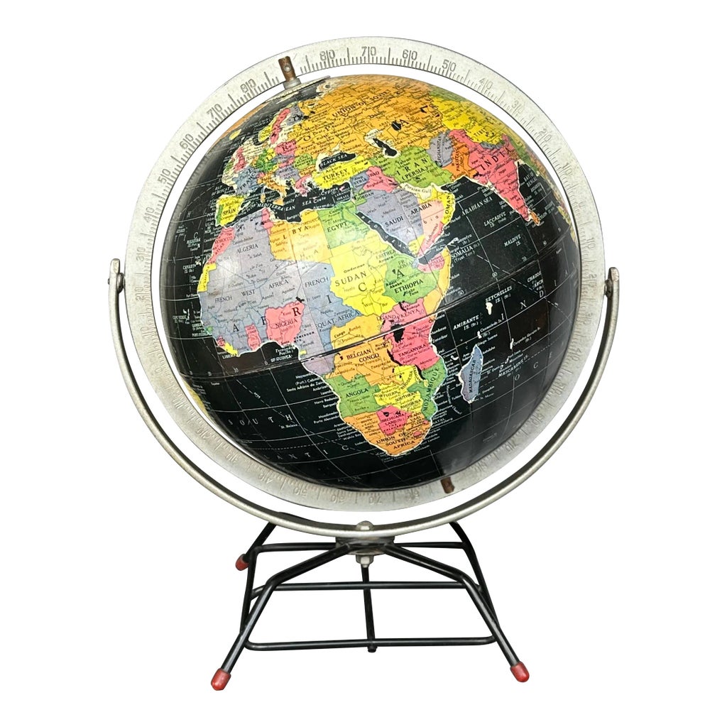 Replogle Black Ocean Starlight World Globe | Chairish