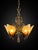 Art Deco 1930s Mid-West Mfg. Soleure Series Art Deco 5-Light Slip Shade Chandelier in Cast Bronze For Sale - Image 3 of 14
