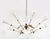 1960's large modernist brass and glass 8 arm chandelier attributed to Stilnovo, fully restored and newly rewired and ready...