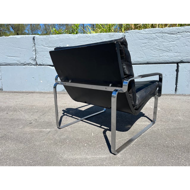 1970s Jørgen Lund & Ole Larsen Pair of Lounge Chairs in Black Leather For Sale - Image 10 of 18