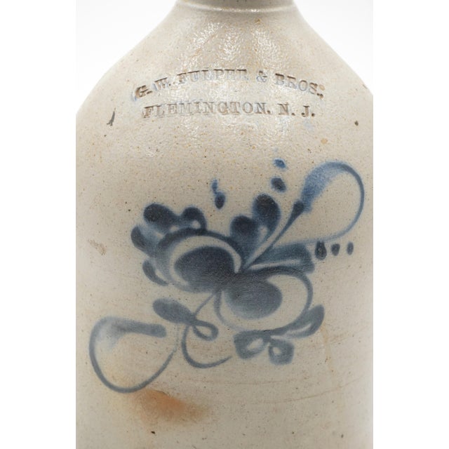 g.w. Fulper & Bros. Blue Stoneware Jug W. Handle For Sale In Philadelphia - Image 6 of 12
