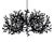 Lumen Center Italia Black Enameled Metal Pendant Lamp, with eight lights, the glass covers marked. 58" H x 38" Diameter....