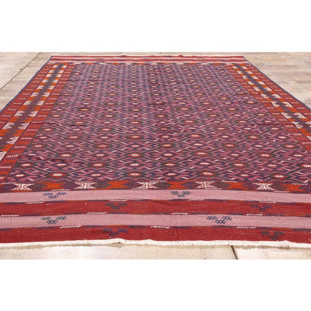 Vintage Afghani Maimana Kilim Rug, 06'03 X 10'08 For Sale - Image 9 of 10