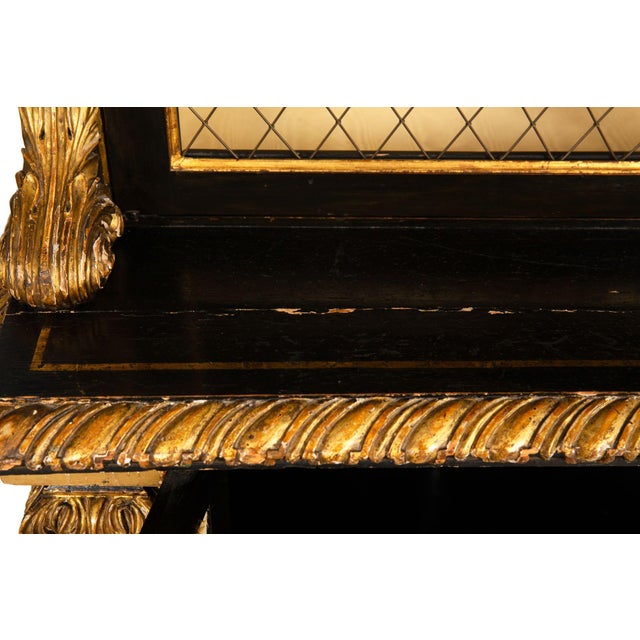 Regency Period Black and Gilt Painted Bookcase Cabinet, 19th Century For Sale - Image 17 of 18
