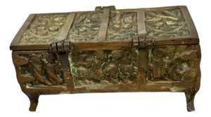 Antique Brass Jewelry Casket