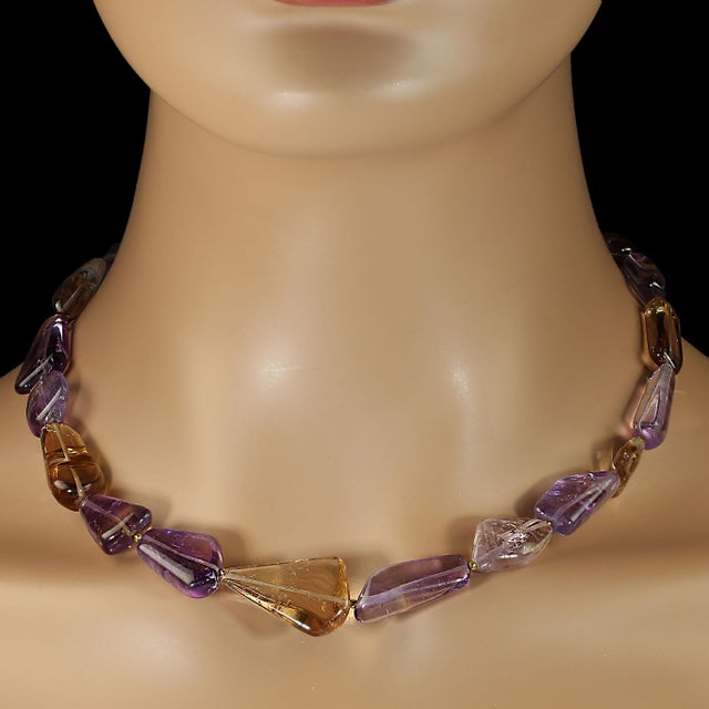 Ajd 18 Inch Free Form Ametrine Necklace For Sale - Image 4 of 5