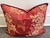 Red Floral Velvet Down-Filled Pillow With Brush Fringe For Sale - Image 6 of 6