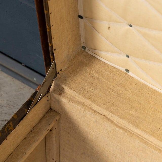 Antique Steamer Trunk in Monogram Canvas from Louis Vuitton, France, 1920s For Sale - Image 16 of 18