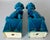 Vintage. C.1935-50's (Japan) Ceramic Porcelain Cerulean Blue Glazed Foo Dogs - Pair For Sale - Image 16 of 18