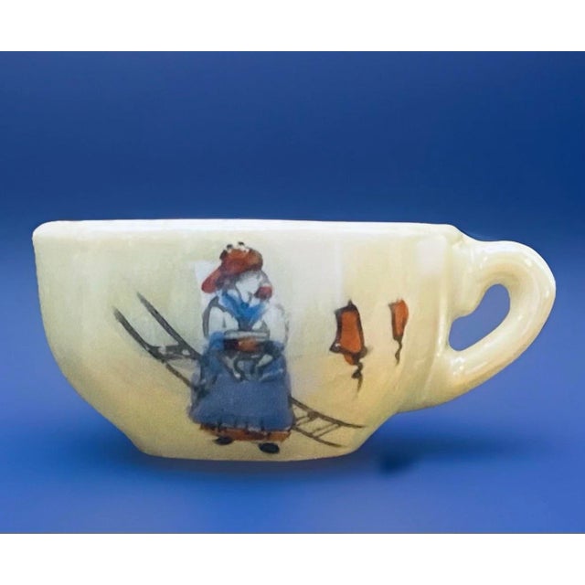 Vintage Japan Childrens Mini Lusterware Tea Set Dutch Boy Girl Pearlescent Toy For Sale - Image 10 of 12